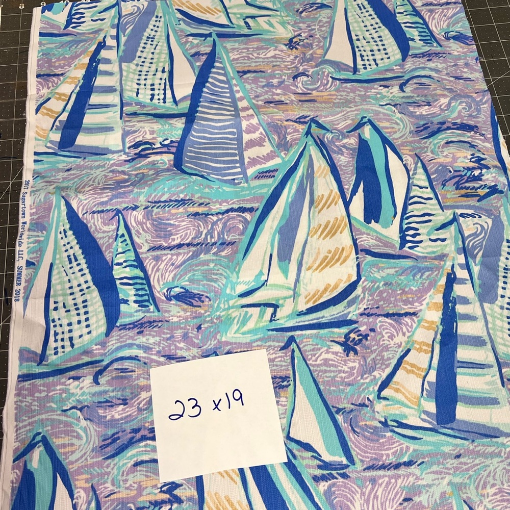 Vibrant Sailboat Pattern Fabric